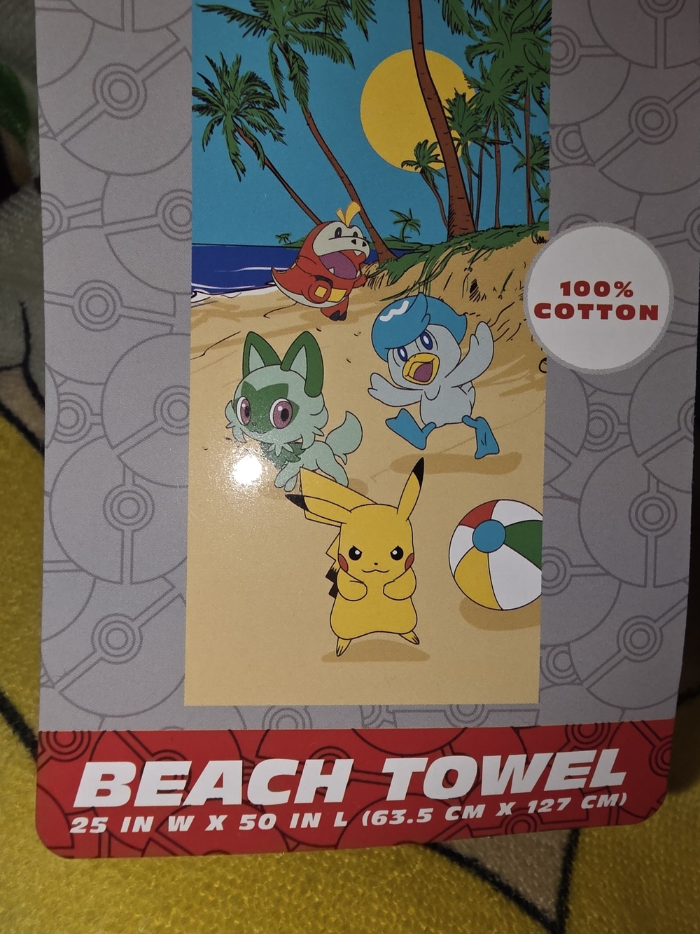 Pokemon Yellow Pikachu Beach Towel with Multicolor Character Print